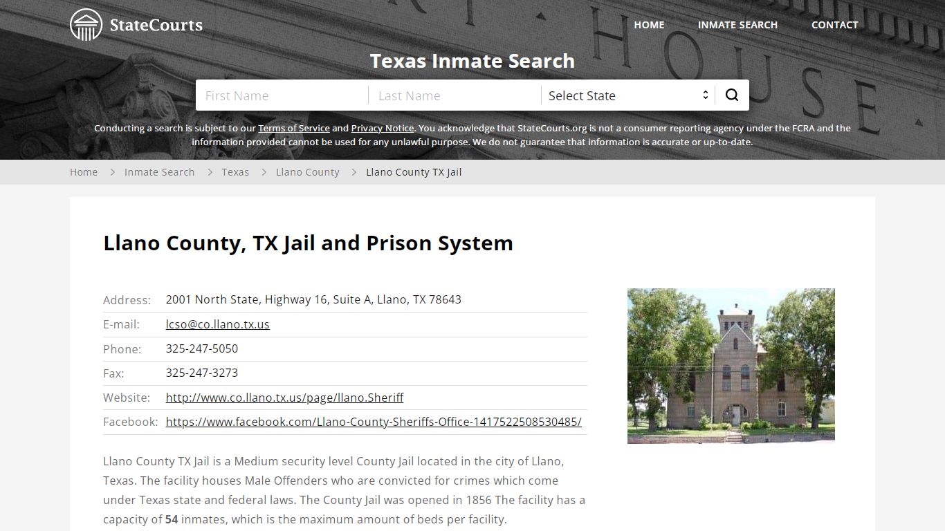 Llano County TX Jail Inmate Records Search, Texas ...